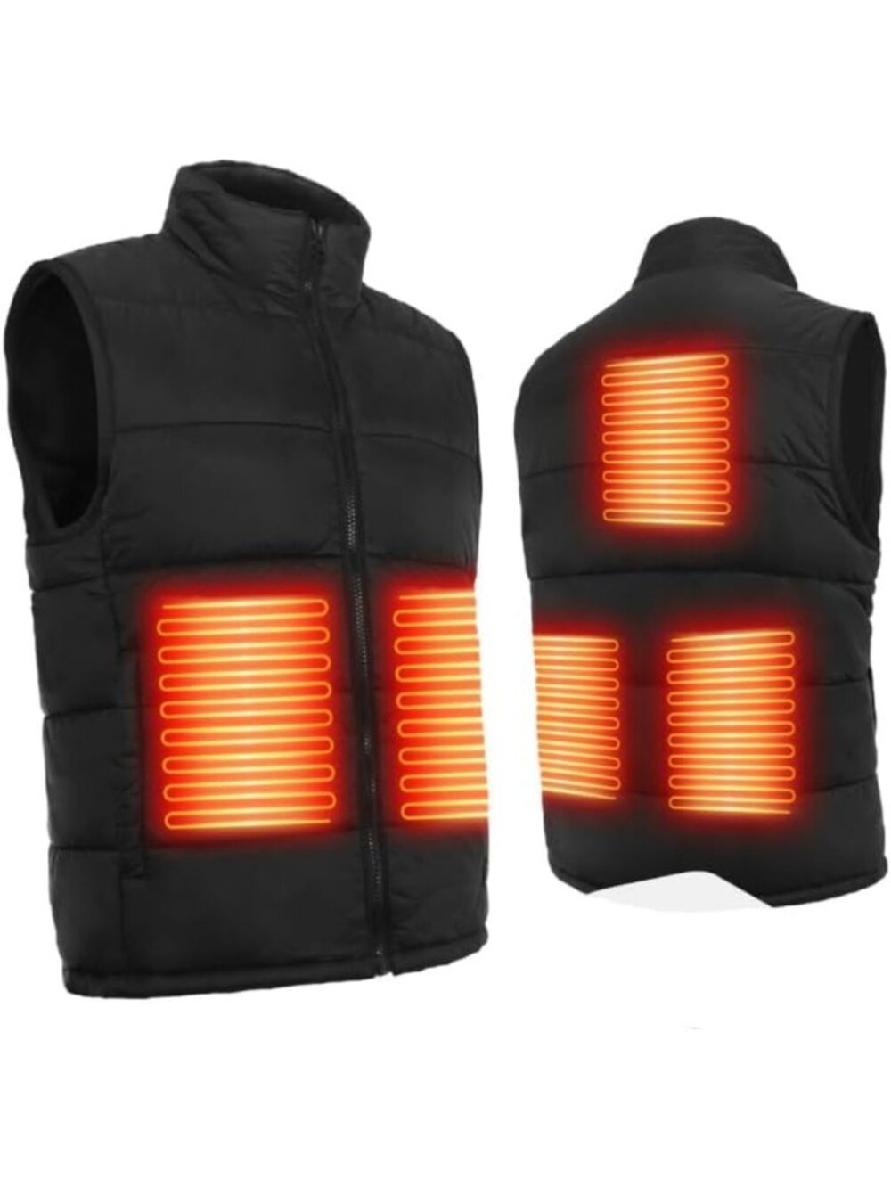 Unisex Heated Vest - Stand Collar Fleece Jacket with 5-Zone Heat & 3 Settings